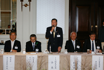 JA福島五連の大橋信夫会長があいさつ